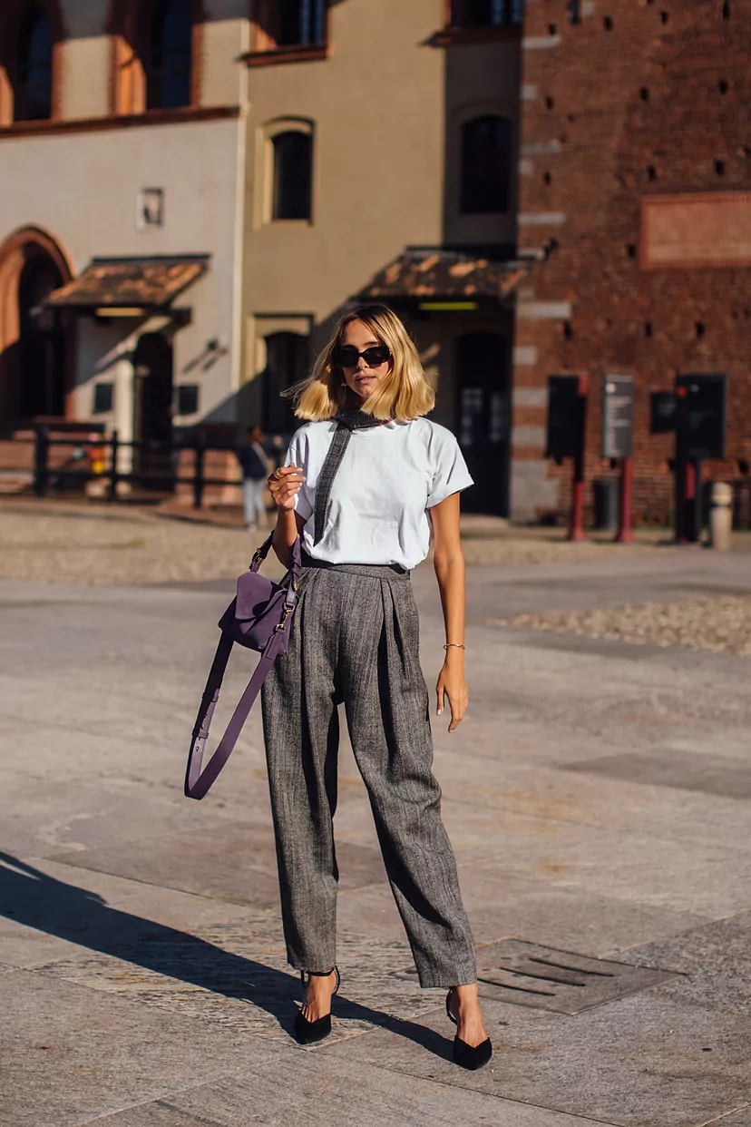 Pantalon Ancho Outfit Pantalon Gris Oscuro Mujer Pantalones Vaqueros Grises: Cómo Combinarlos Y Dónde Comprarlos